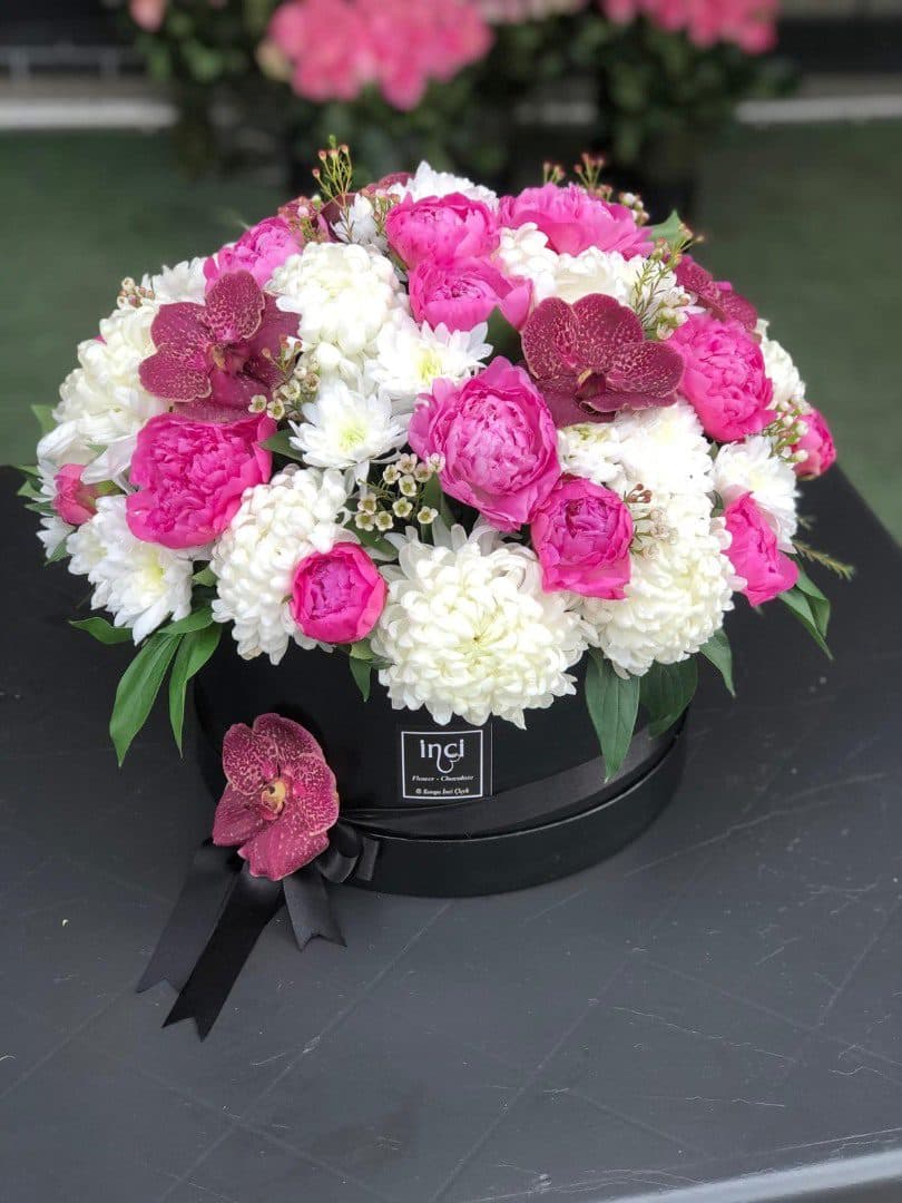 Karışık Pembe ve Beyaz Gül Kutusu